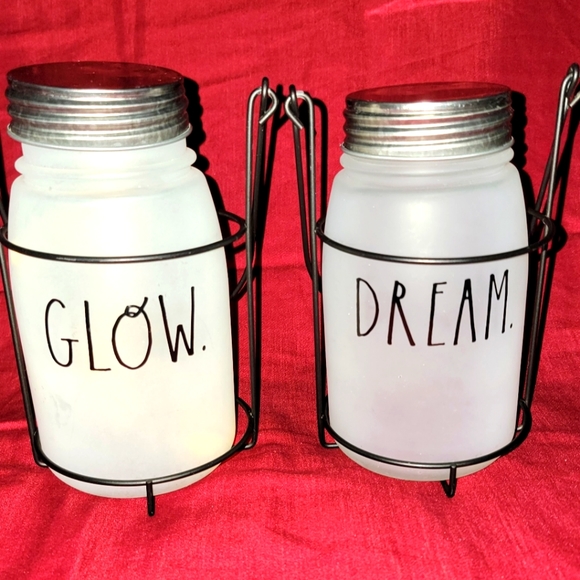 🌛🕯🌛🕯NWOT Rae Dunn Frosted Mason jar hanging metal Lanterns🕯🌛🕯🌛 - Picture 5 of 12